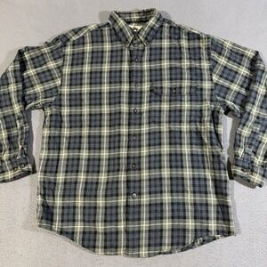 Eddie Bauer Flannel Button Up Shirt Plaid Long Sleeve Mens Size Medium